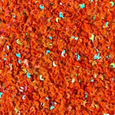 Блестки голографические Полумесяц оранжевый Миди для слайма в упаковке 20 гр