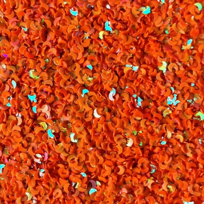 Блестки голографические Полумесяц оранжевый Миди для слайма в упаковке 20 гр с фото