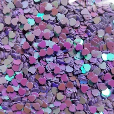 Блестки голографические Сердечки фиолетовые Миди для слайма в упаковке 20 гр