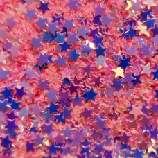Блестки голографические Звездочки розовые Макси для слайма в упаковке 20 гр