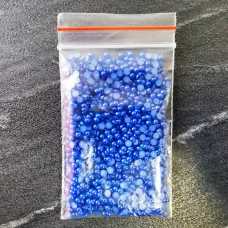 Бульонки синие 2 мм для слайма в упаковке 10 гр