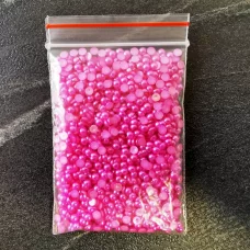Бульонки темно-розовые 2 мм для слайма в упаковке 10 гр