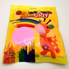 Глина Colour Fun Foam Clay розовая 40 гр для слайма