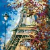 Картина по номерам на холсте Эйфелева башня осенью 23 цвета 40x50 см ✔