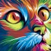 Картина по номерам Радужный кот Ваю Ромдони 40x50 см 17 цветов✔