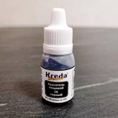 Краситель Kreda-Decor Черный гелевый для слайма 10 мл во флаконе с фото