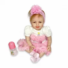 Кукла Реборн Анжелика Силиконовая с мягконабивным телом QA Baby 55см