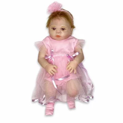 Кукла Реборн Настя Силиконовая с виниловым телом QA Baby 55см ✔