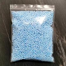 Пенопластовые шарики голубые  2-3 мм для слайма 10 гр в упаковке