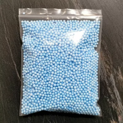 Пенопластовые шарики голубые 2-3 мм для слайма в упаковке 10 гр с фото и видео
