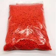 Пенопластовые шарики красные 2-3 мм для слайма 10 гр в упаковке