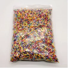 Пенопластовые шарики разноцветные 2-3 мм для слайма 10 гр в упаковке