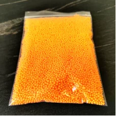 Пенопластовые шарики оранжевые 2-3 мм для слайма 10 гр в упаковке