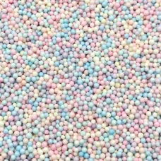 Пенопластовые шарики пастельно-разноцветные 2-3 мм для слайма 10 гр в упаковке