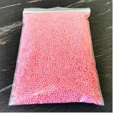 Пенопластовые шарики розовые 2-3 мм для слайма 10 гр в упаковке