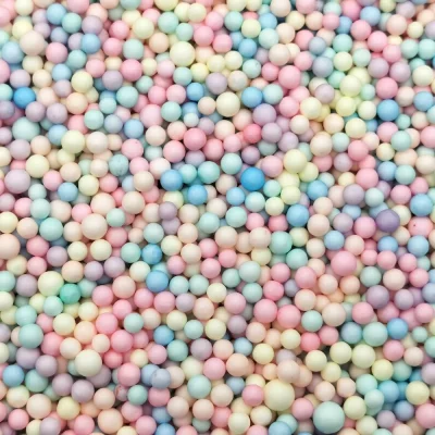 Пенопластовые шарики пастельно-разноцветные 4-5 мм для слайма в упаковке 10 гр с фото и видео