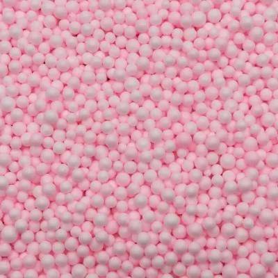 Пенопластовые шарики пастельно-розовые 4-5 мм для слайма в упаковке 10 гр с фото и видео