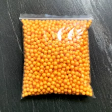 Пенопластовые шарики оранжевые 5-7 мм для слайма 10 гр в упаковке