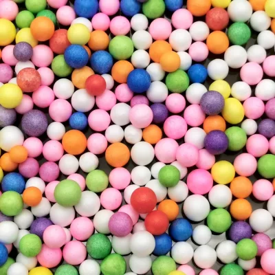 Пенопластовые шарики разноцветные 5-7 мм для слайма в упаковке 10 гр с фото и видео