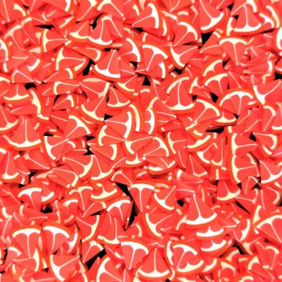 Посыпка Фимо Апельсин красный долька для слайма в упаковке 20 гр с фото