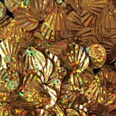Посыпка ракушки золотые Макси для слайма ПВХ в упаковке 10 гр
