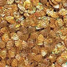 Посыпка ракушки золотые Миди для слайма ПВХ в упаковке 10 гр