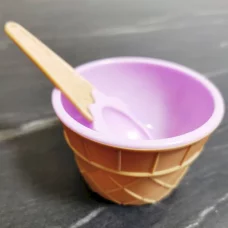 Миска для слаймов Мороженое фиолетовая 200 мл с ложечкой 60 гр