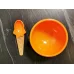 Миска для слаймов Мороженое оранжевая 200 мл с ложечкой 60 гр с фото