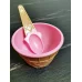Миска для слаймов Мороженое розовая 200 мл с ложечкой 60 гр с фото