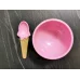Миска для слаймов Мороженое розовая 200 мл с ложечкой 60 гр с фото