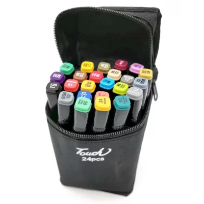 Набор маркеров TouchMark24 для скетчинга 24 цвета с наконечником пуля и долото